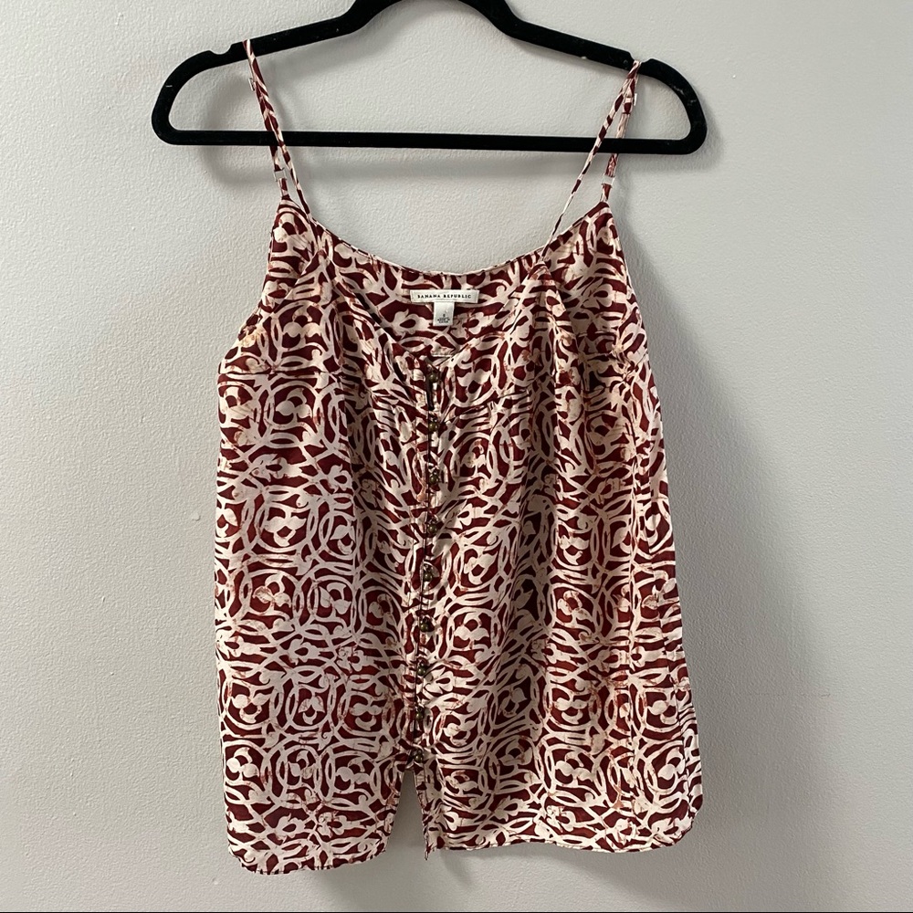 BURGUNDY & WHITE BANANA REPUBLIC TANK